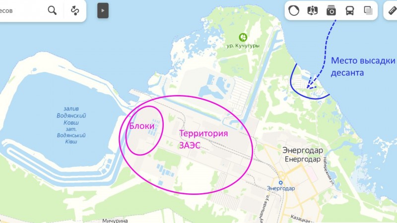 Высадка десанта ВСУ в Энергодаре (Карта)